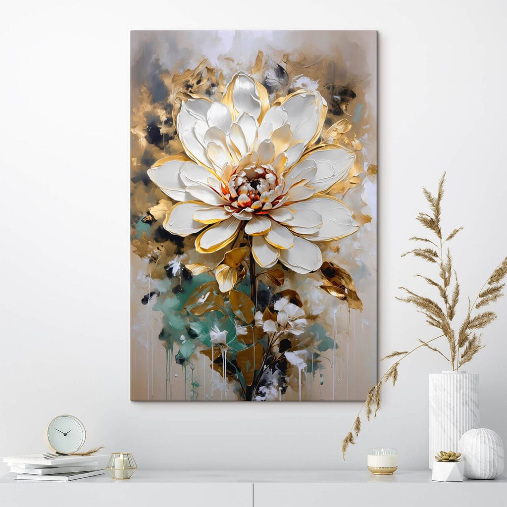 Fiore bianco, tocchi d’oro — ambiente 3