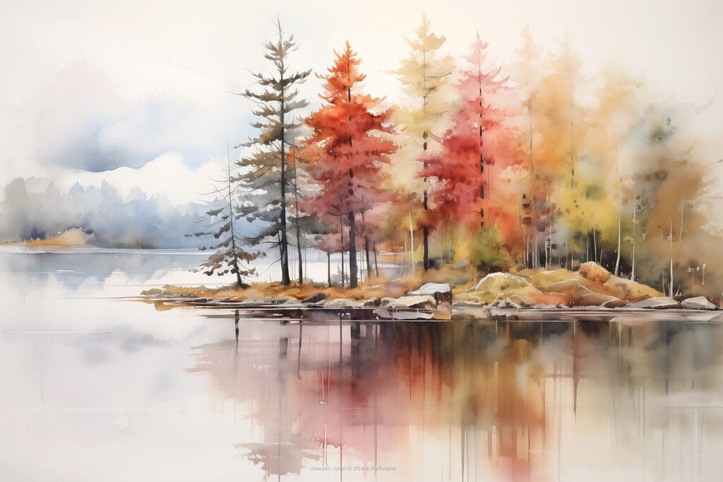 Promontorio d’autunno nella nebbia — design completo