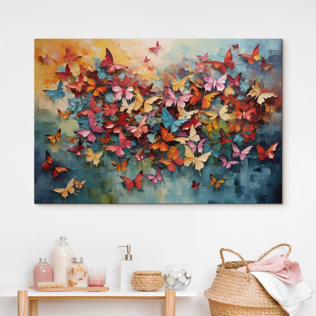Farfalle nei colori caldi in un ambiente