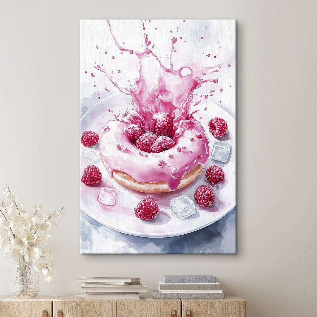 Ciambella ai lamponi in un ambiente