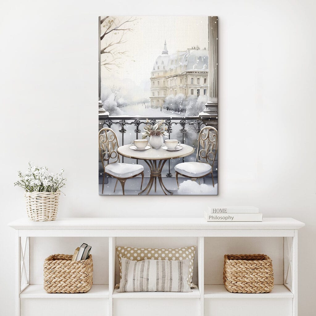 Terrazza innevata, facciate chiare — ambiente 2
