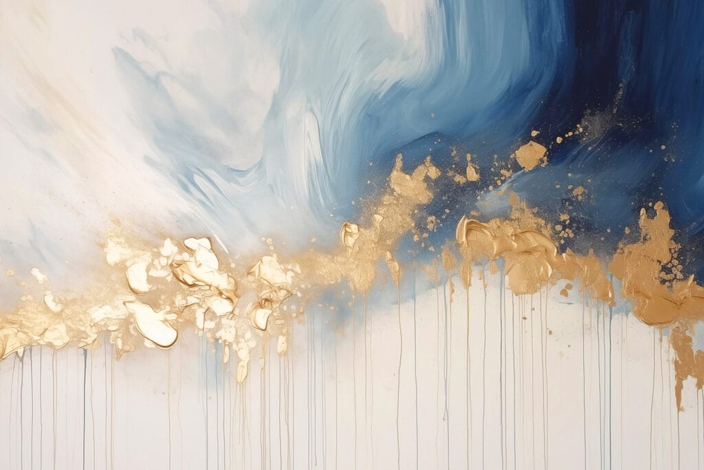 Flusso blu e oro — design completo