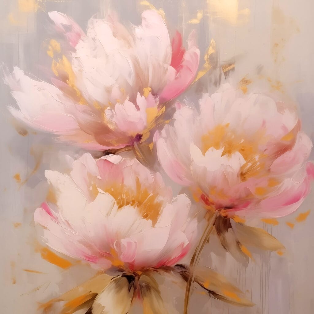 Peonie rosa e oro — design completo