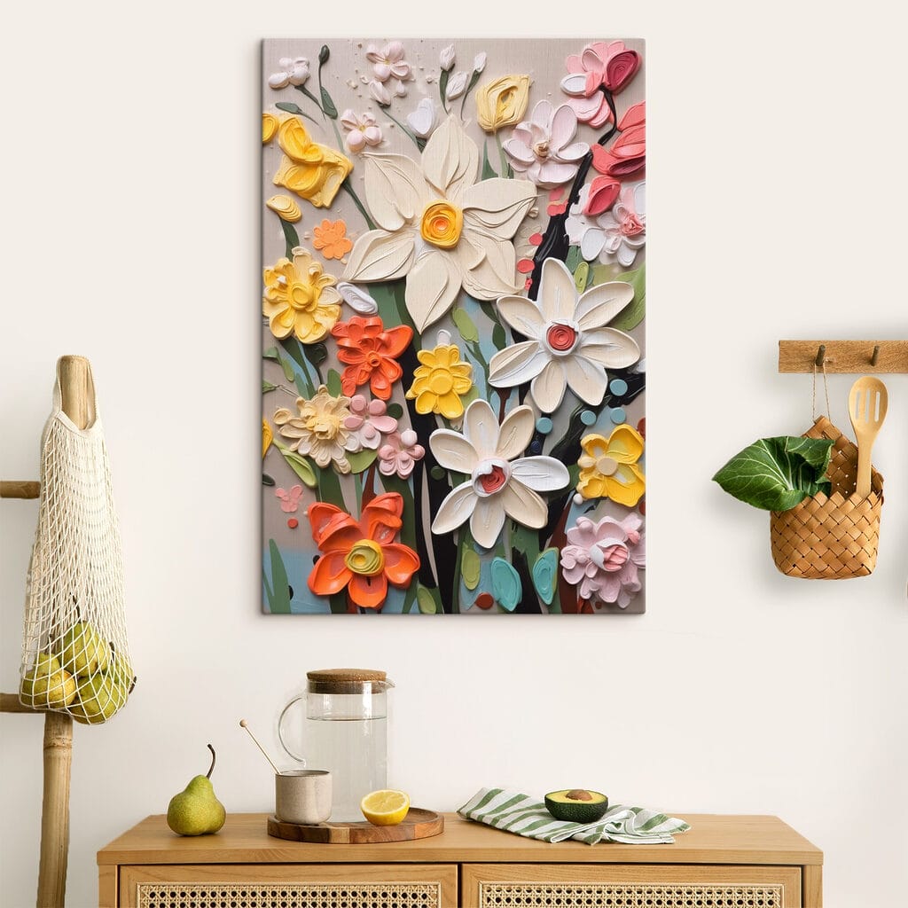 Fiori allegri su grigio — ambiente 1