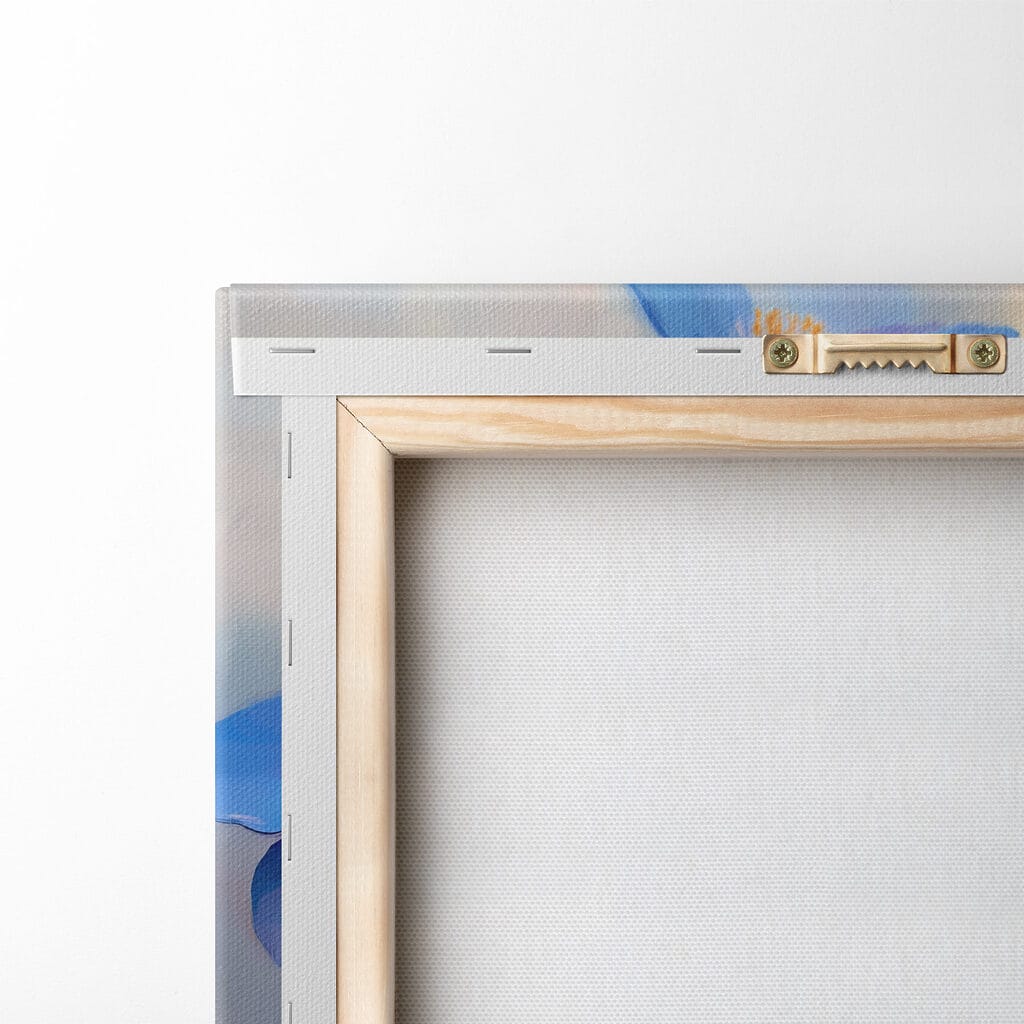 Fiori blu, foglie dorate — retro