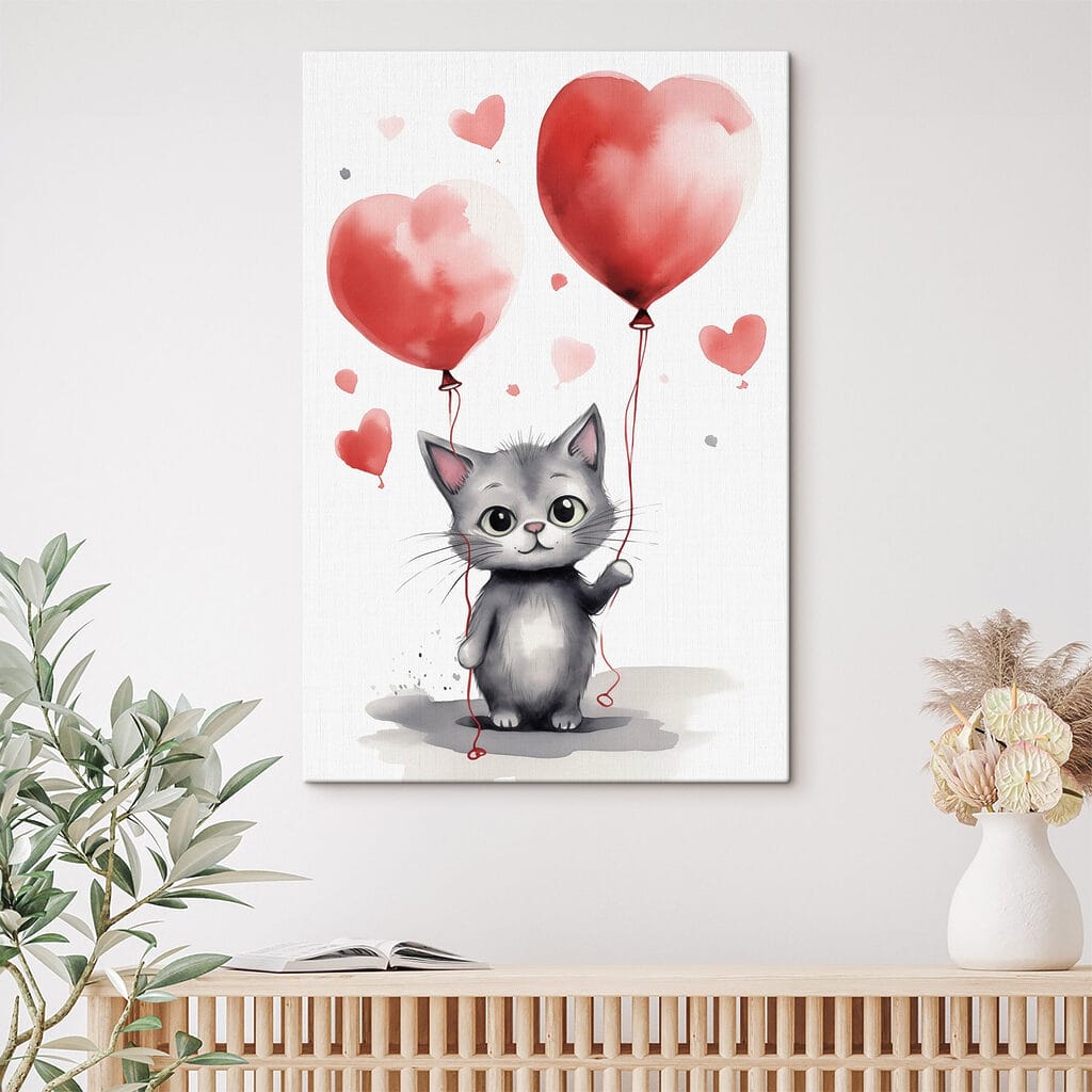 Gattino con palloncini — ambiente 1