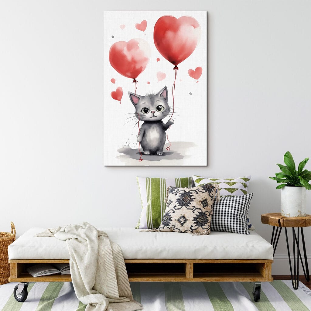 Gattino con palloncini — ambiente 2