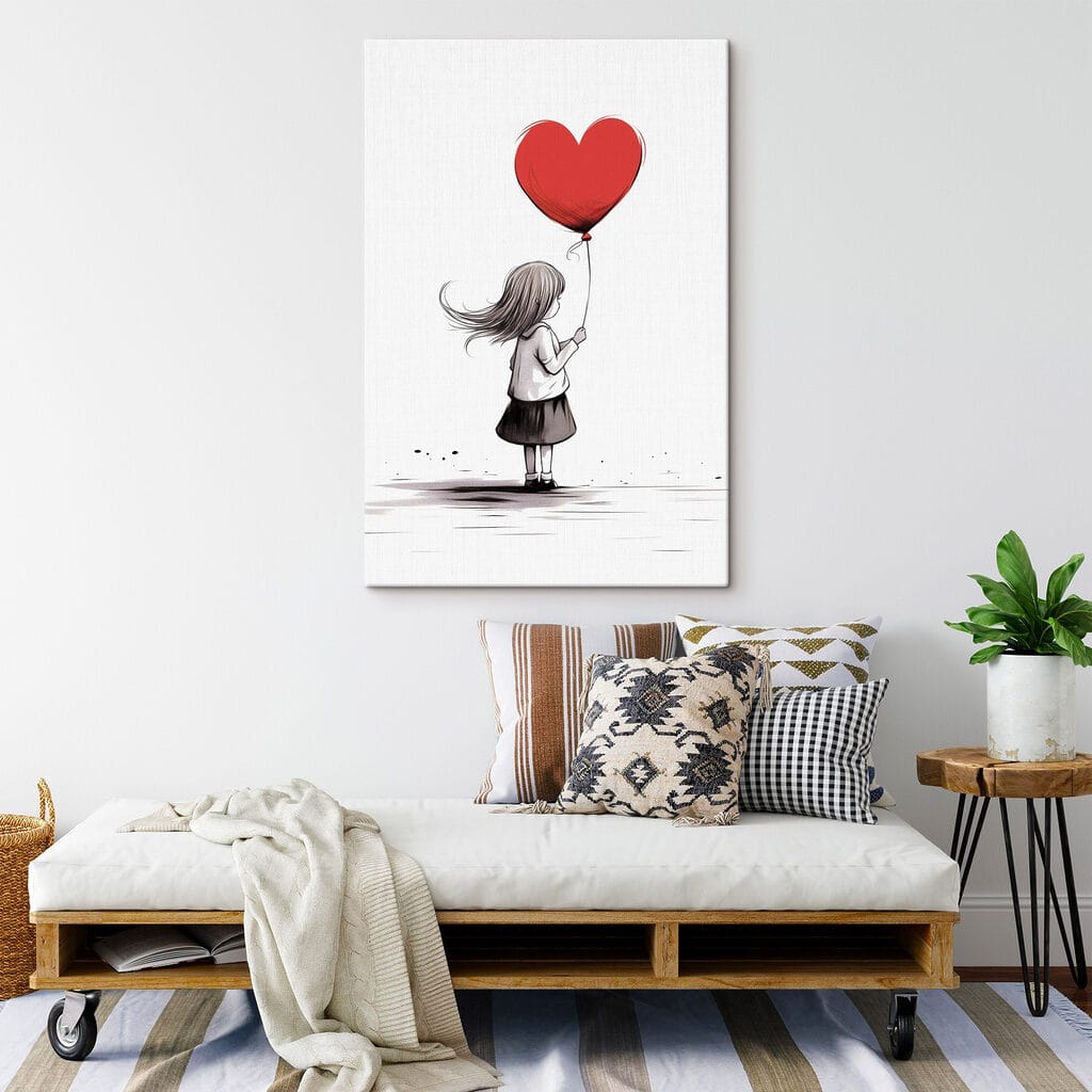 Bambina con palloncino rosso — ambiente 1