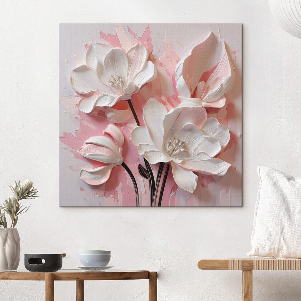 Fiori bianchi su rosa — ambiente 2