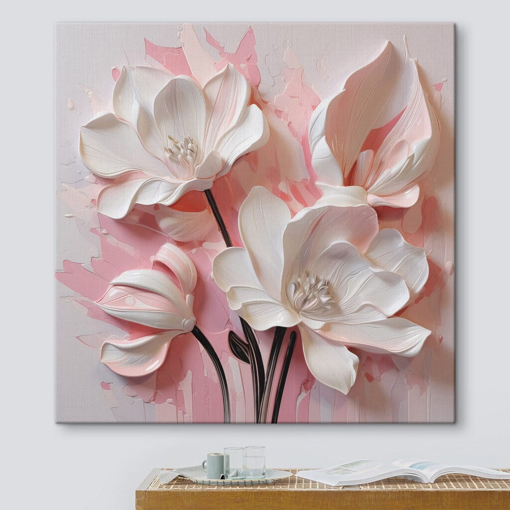 Fiori bianchi su rosa — ambiente 1