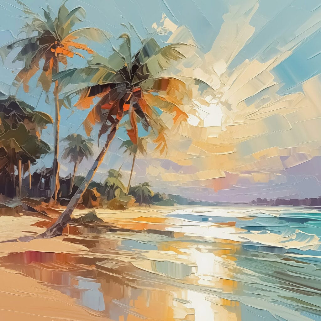 Palme al tramonto — design completo