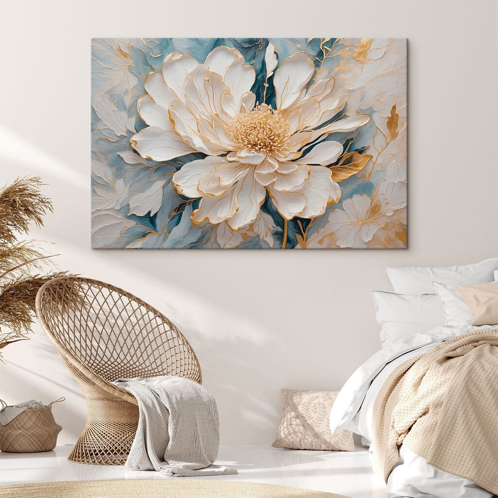 Fiore bianco, linee d’oro — ambiente 2