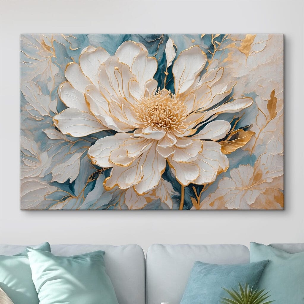 Fiore bianco, linee d’oro — ambiente 3