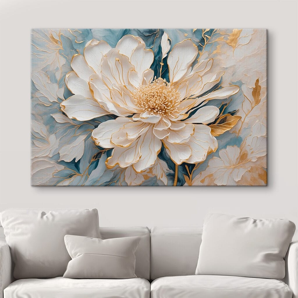 Fiore bianco, linee d’oro — ambiente 4