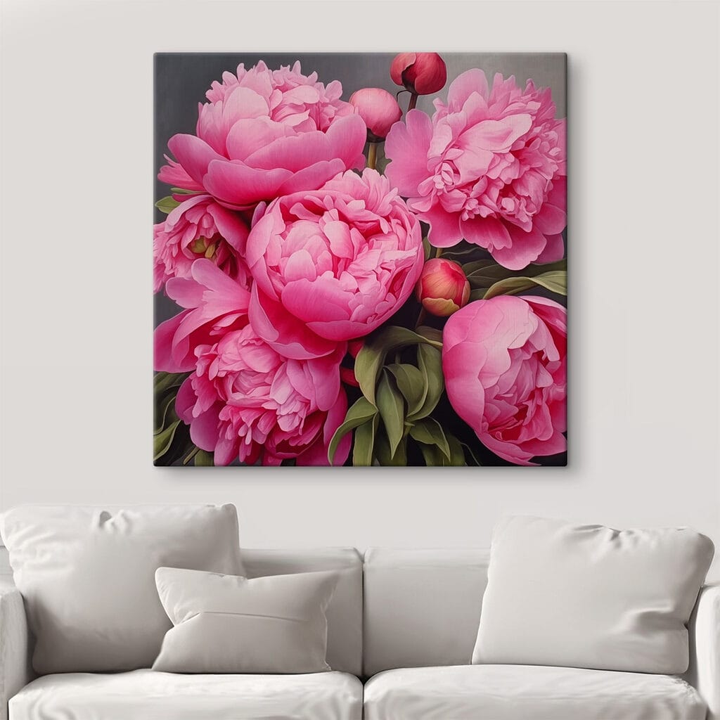 Peonie rosa intense in un ambiente