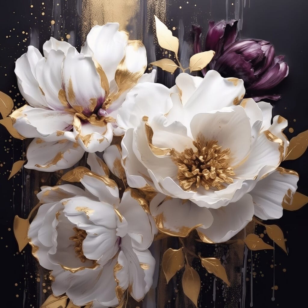Fiori bianchi e bordeaux — design completo