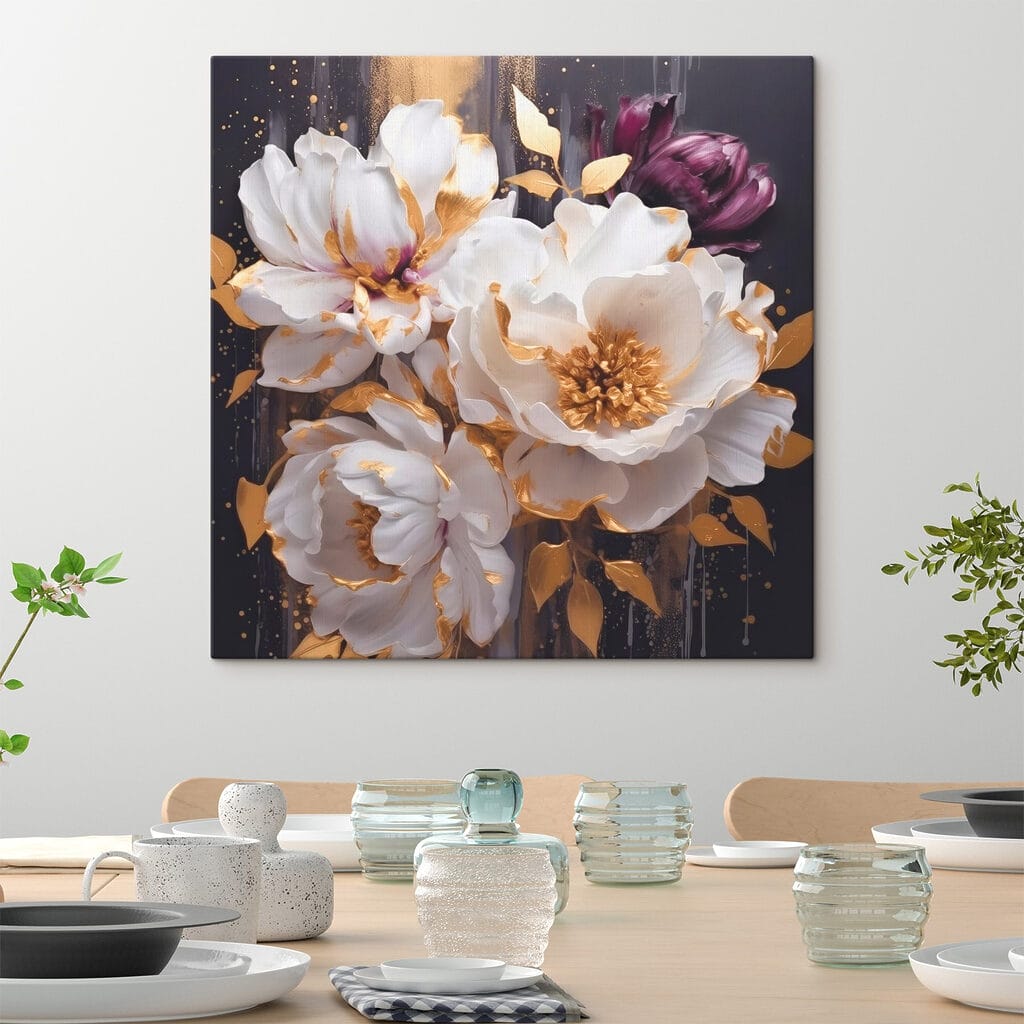 Fiori bianchi e bordeaux — ambiente 1