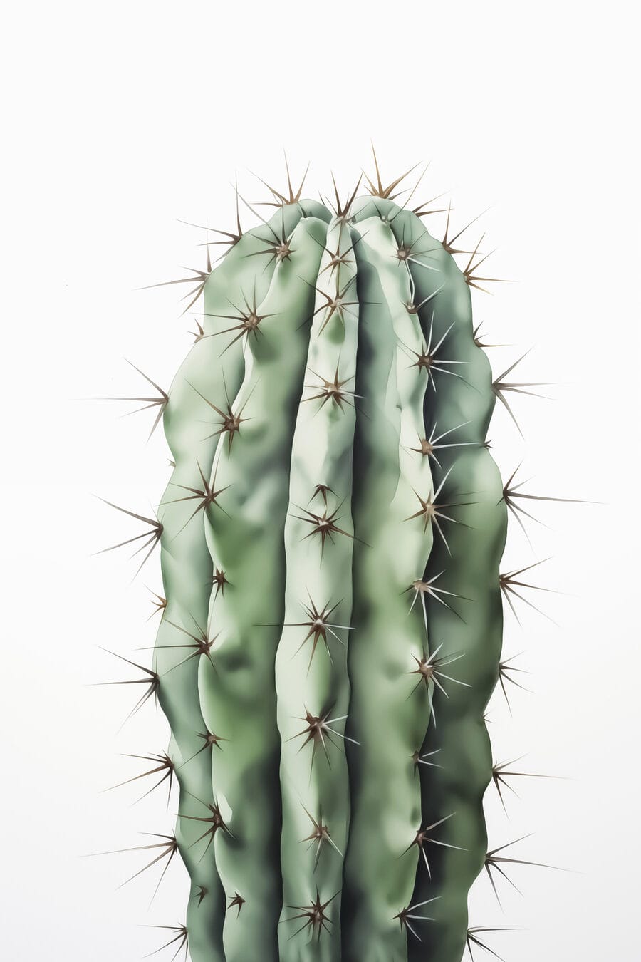 Cactus colonnare su bianco — design completo