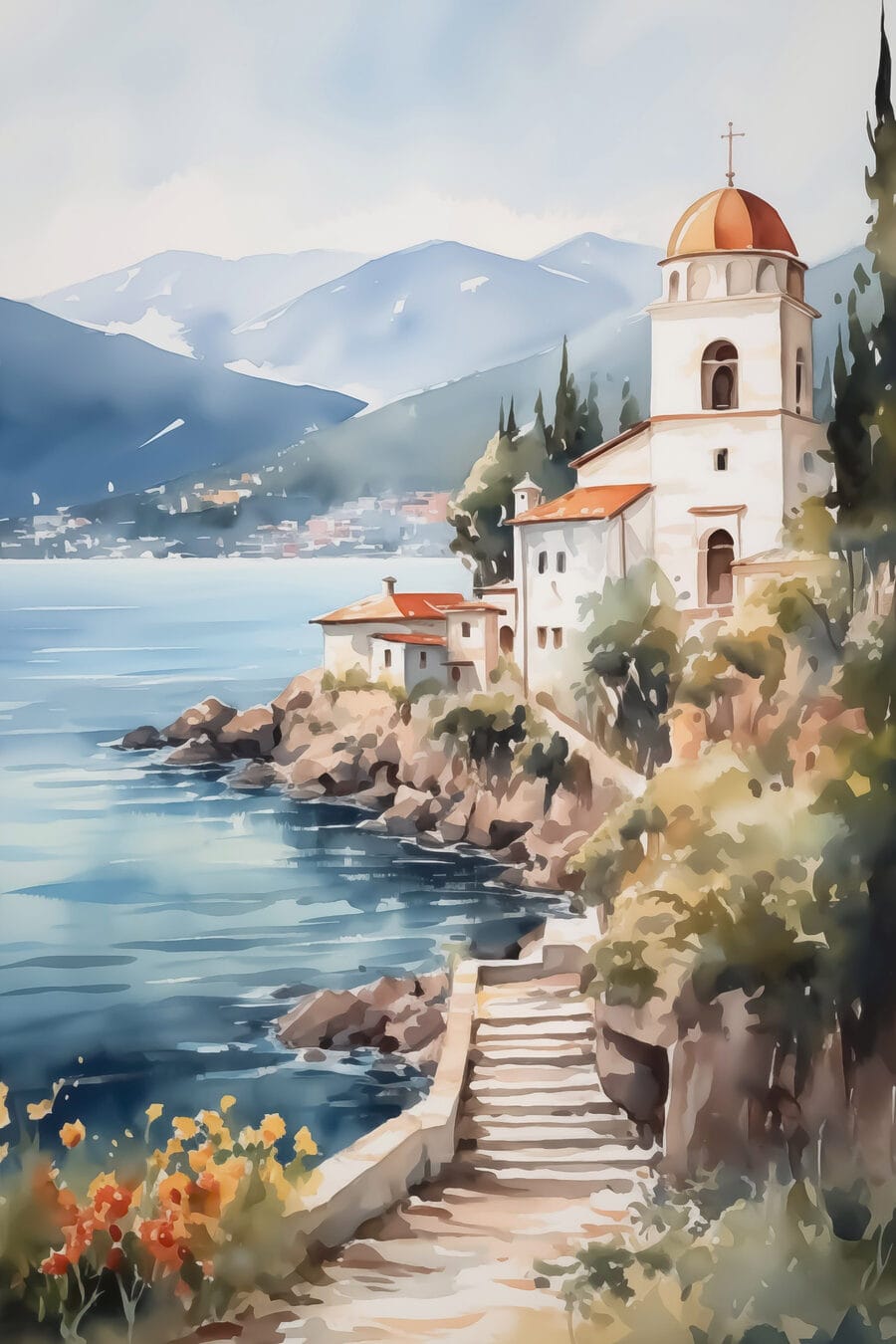 Scalinata sulla costa — design completo