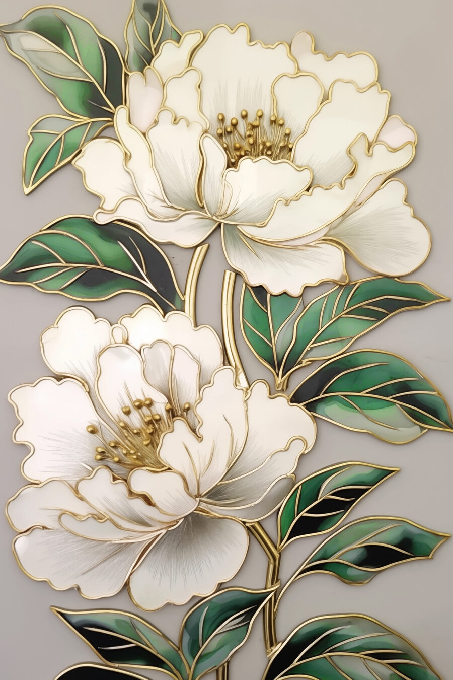 Due fiori su beige — design completo