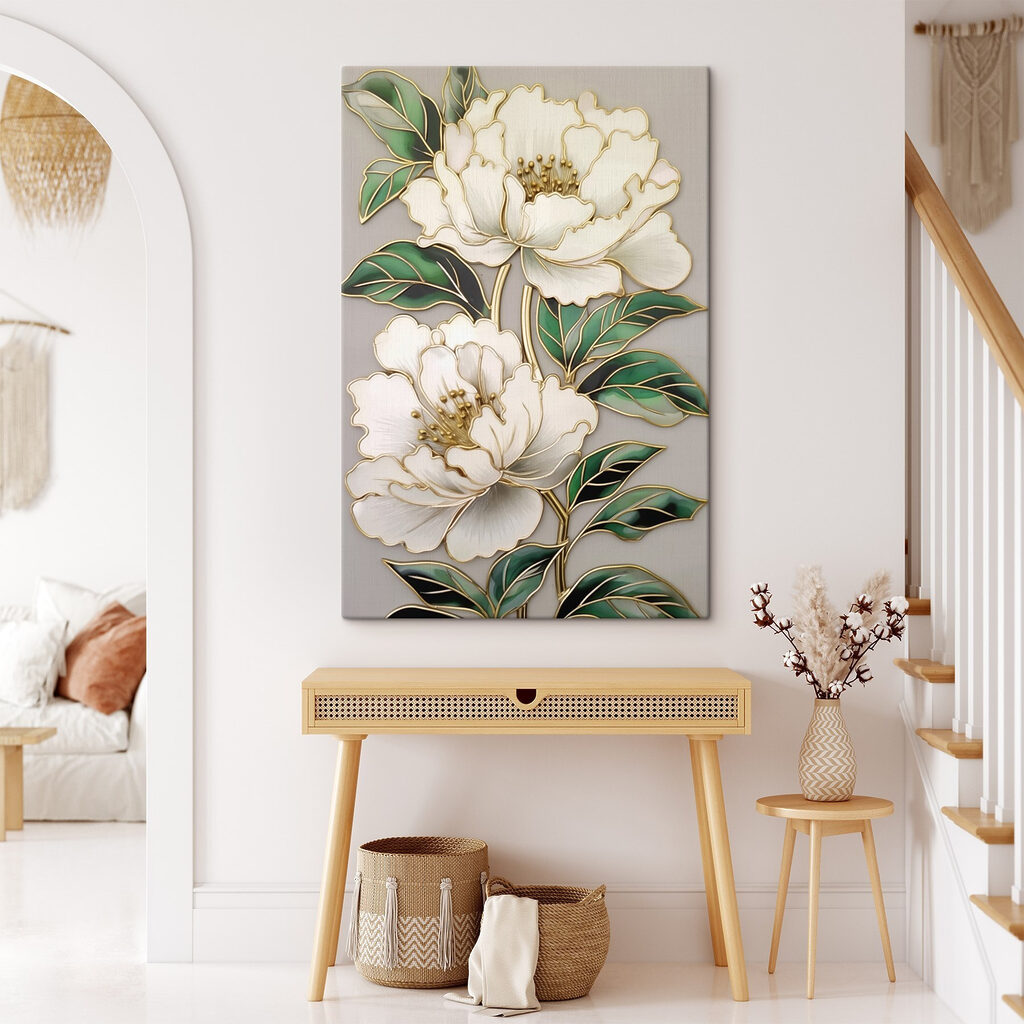 Due fiori su beige — ambiente 1