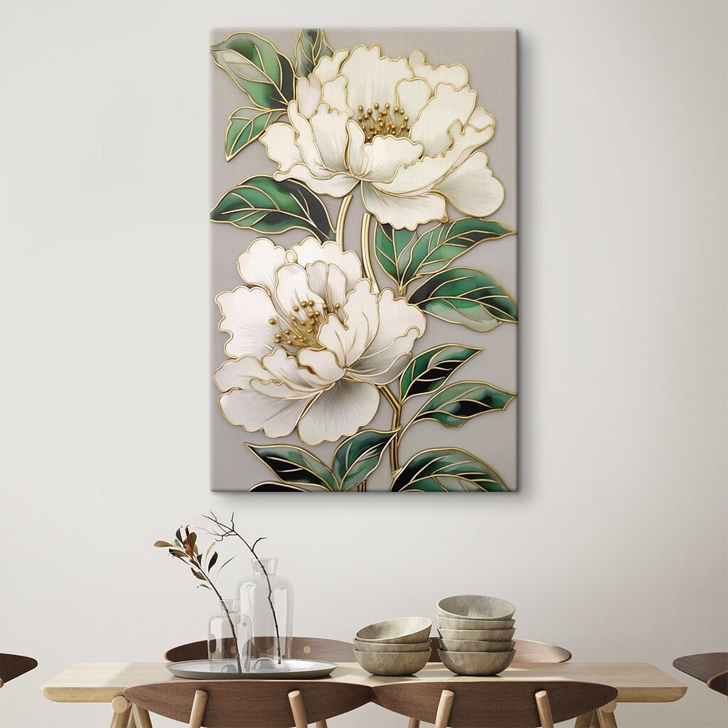 Due fiori su beige — ambiente 2