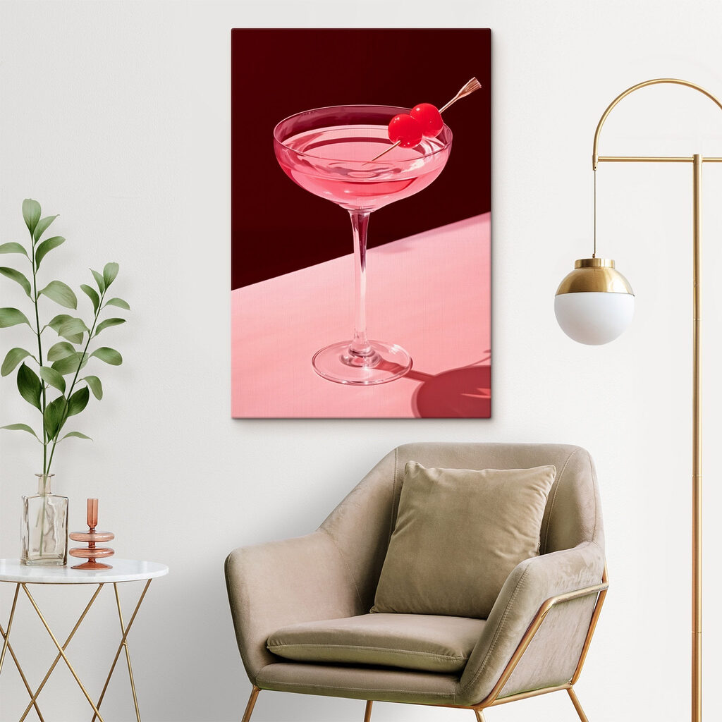 Cocktail rosa con ciliegia — ambiente 1