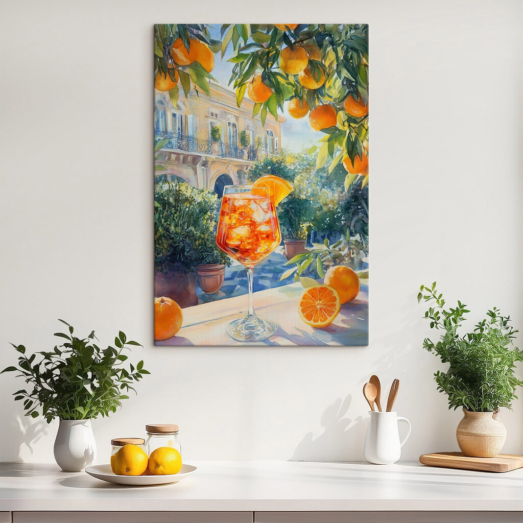 Aperitivo arancio alla villa in un ambiente