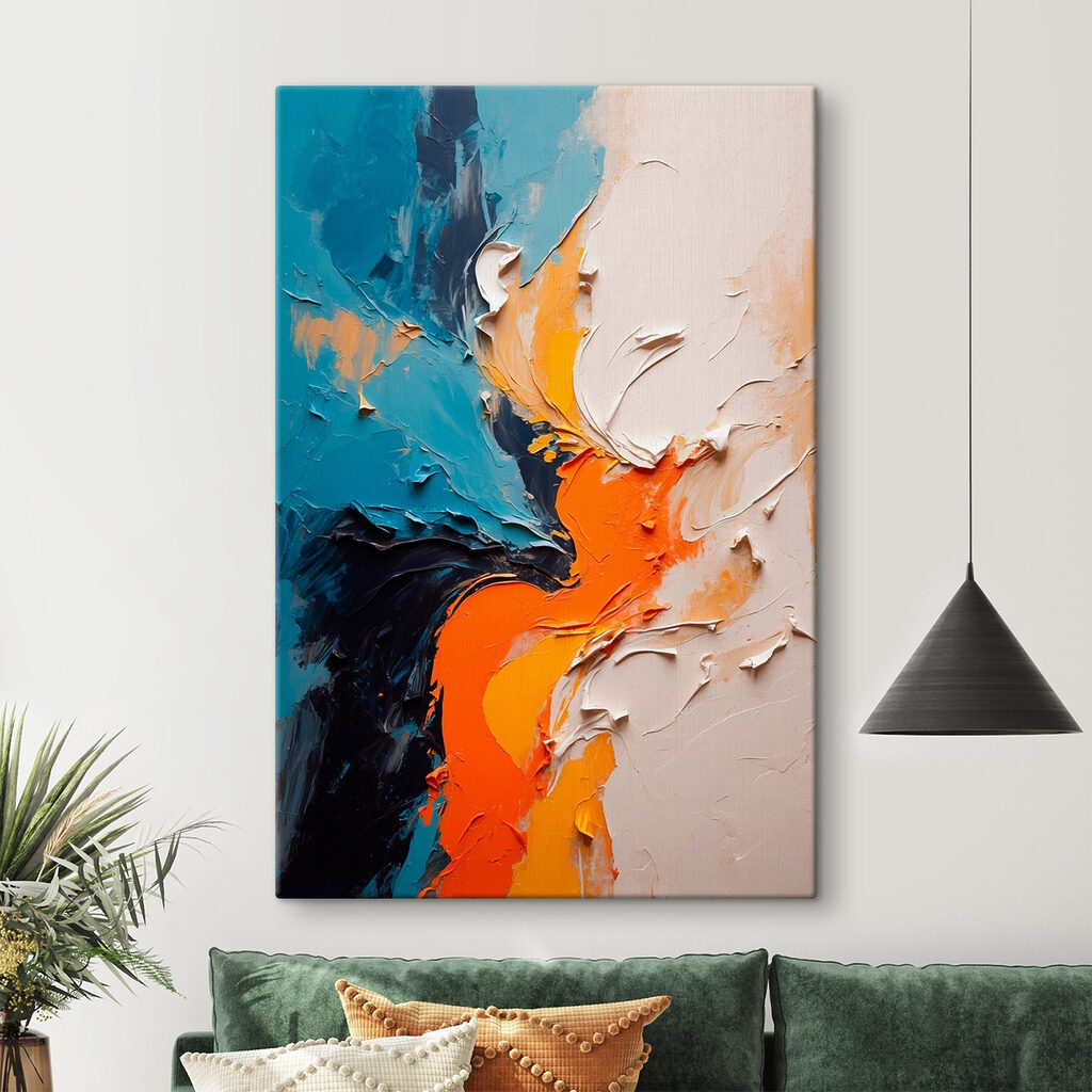Flusso arancio sul turchese — ambiente 1