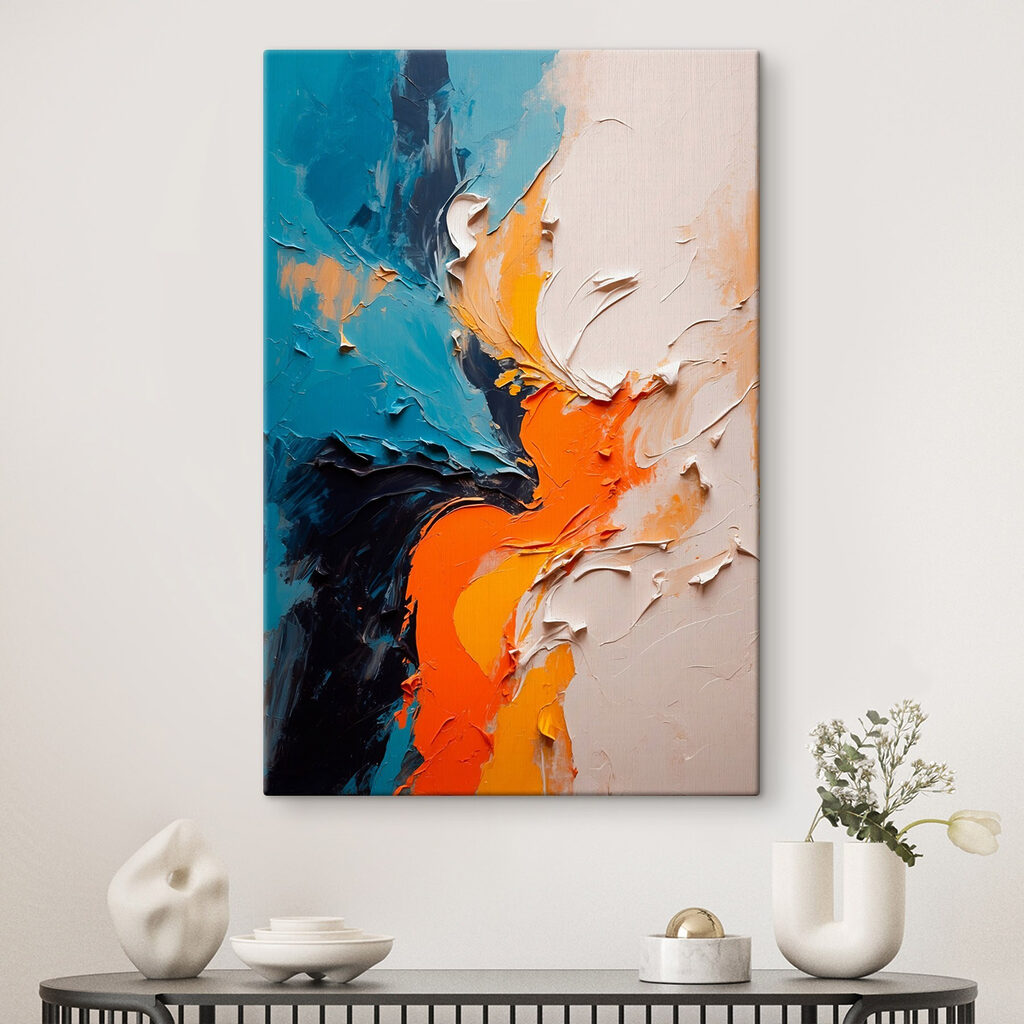 Flusso arancio sul turchese — ambiente 2