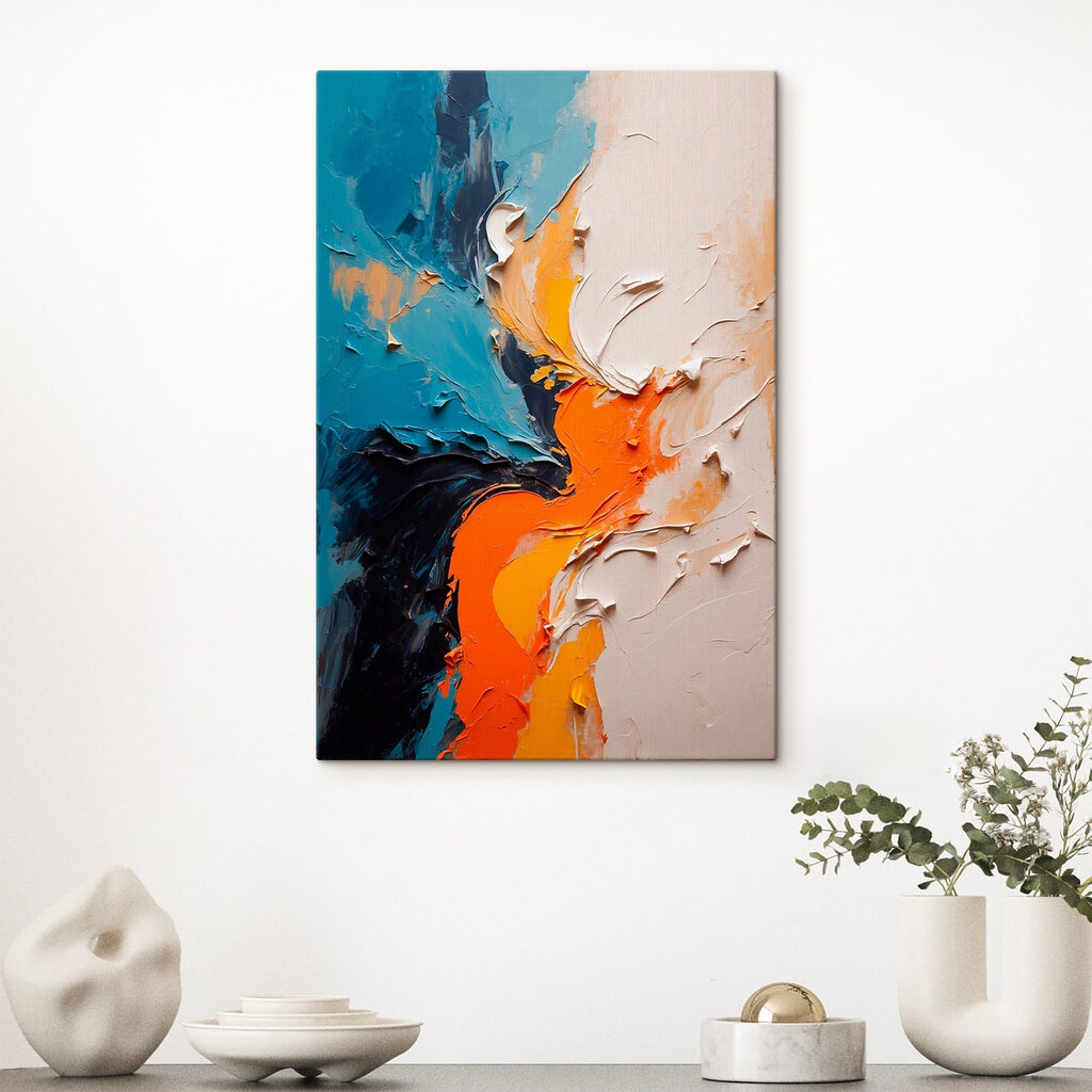 Flusso arancio sul turchese — ambiente 3