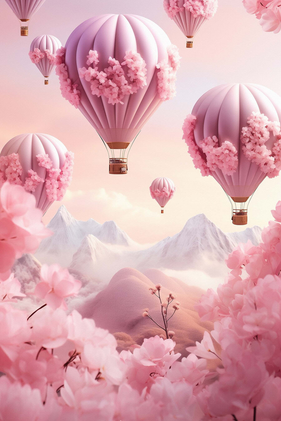 Mongolfiere rosa — design completo