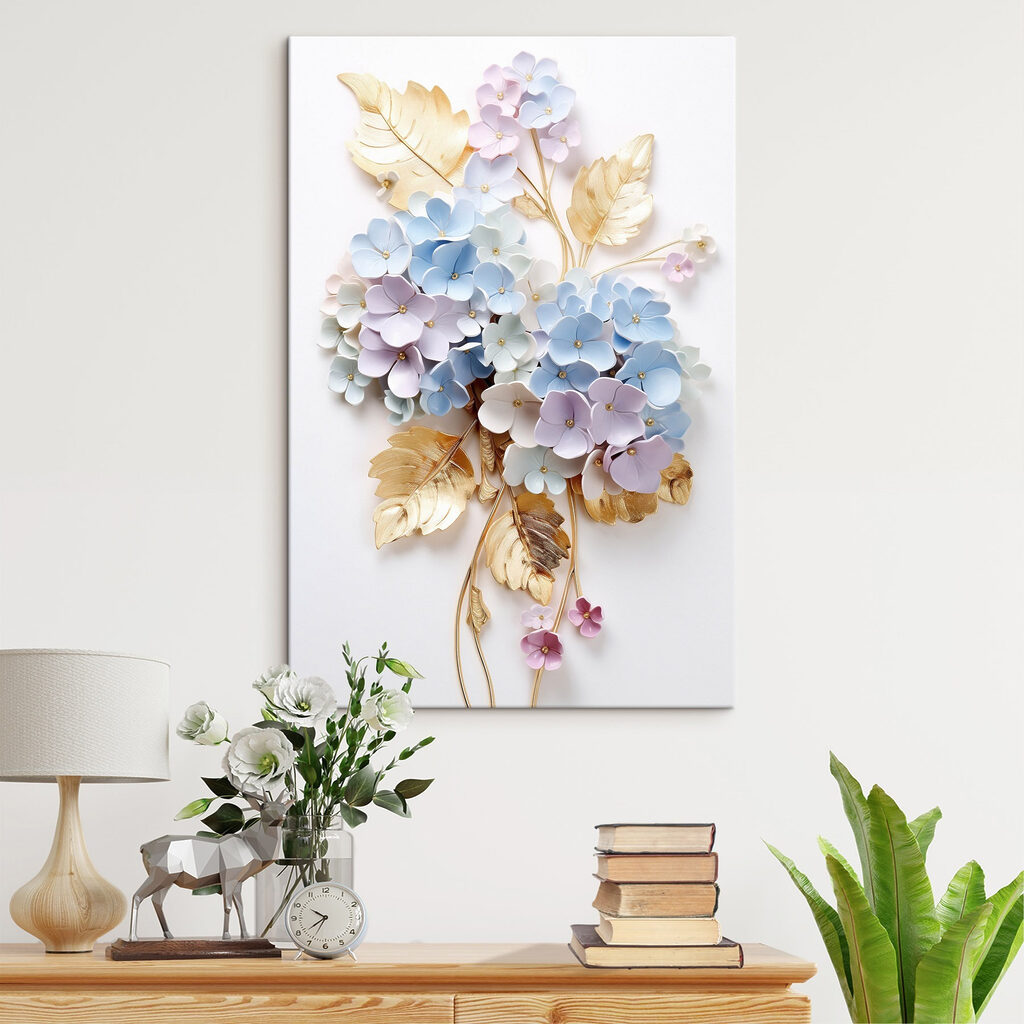 Fiori pastello e oro — ambiente 2