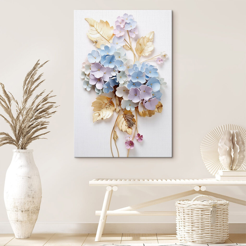 Fiori pastello e oro — ambiente 1