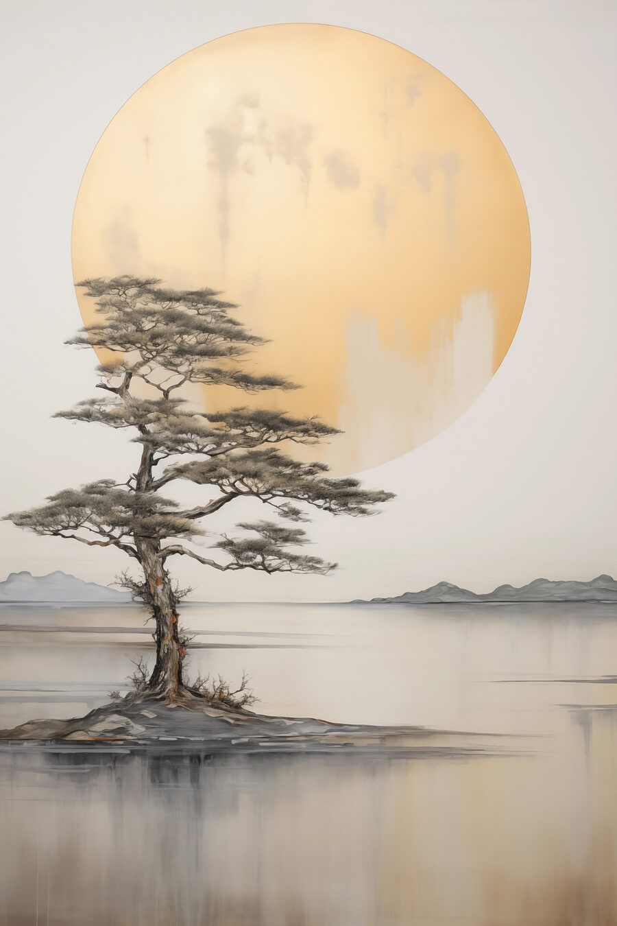 Albero davanti alla luna — design completo