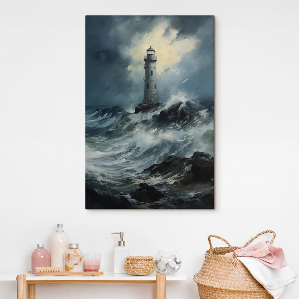 Faro tra le onde in un ambiente