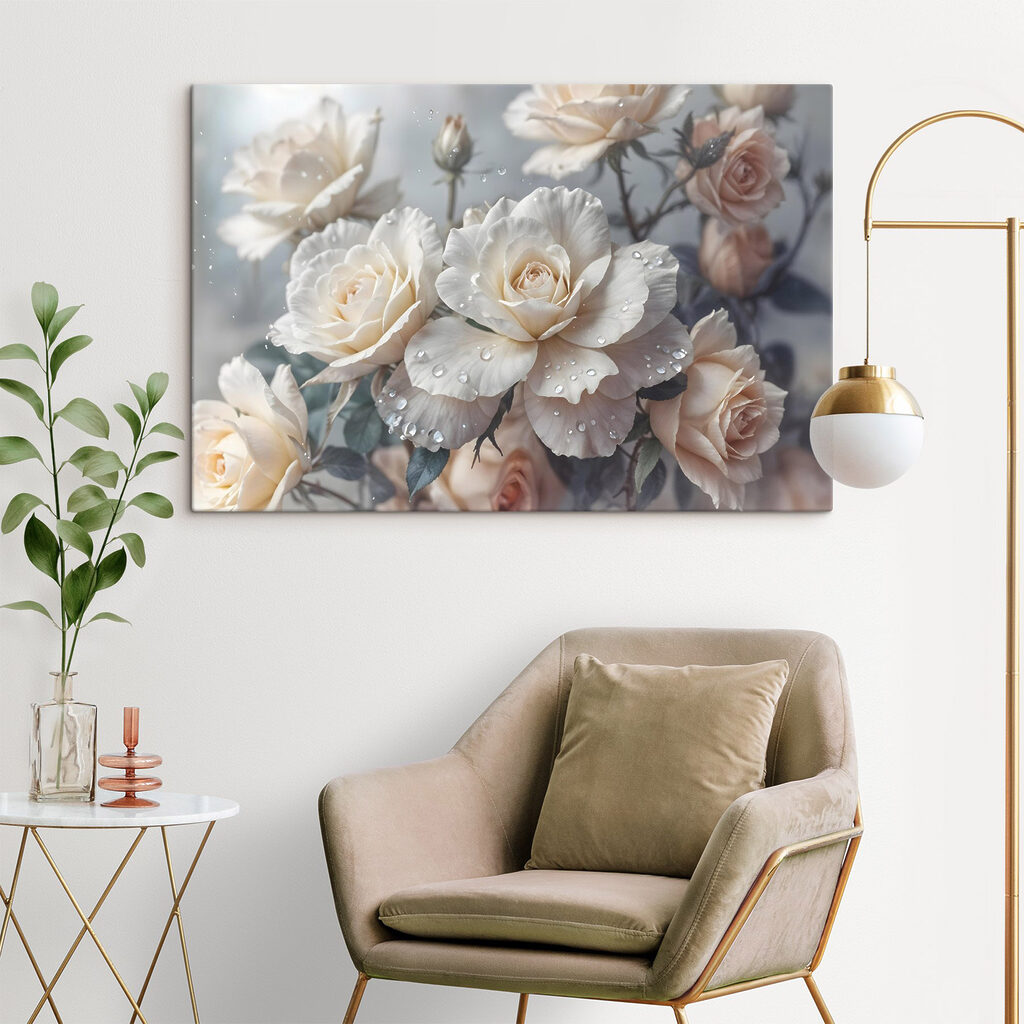Rose crema con gocce — ambiente 1