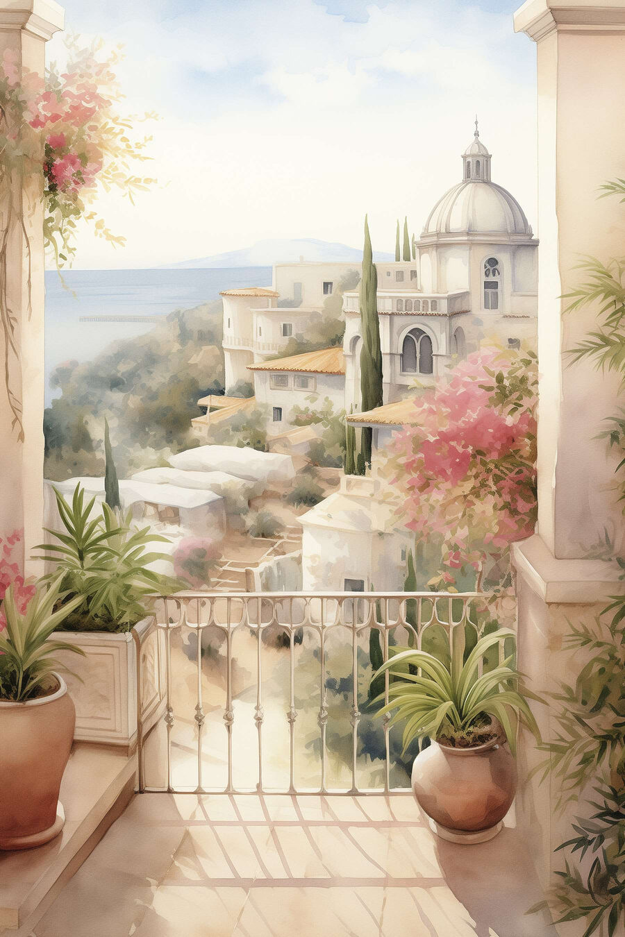 Terrazza soleggiata con cupola — design completo
