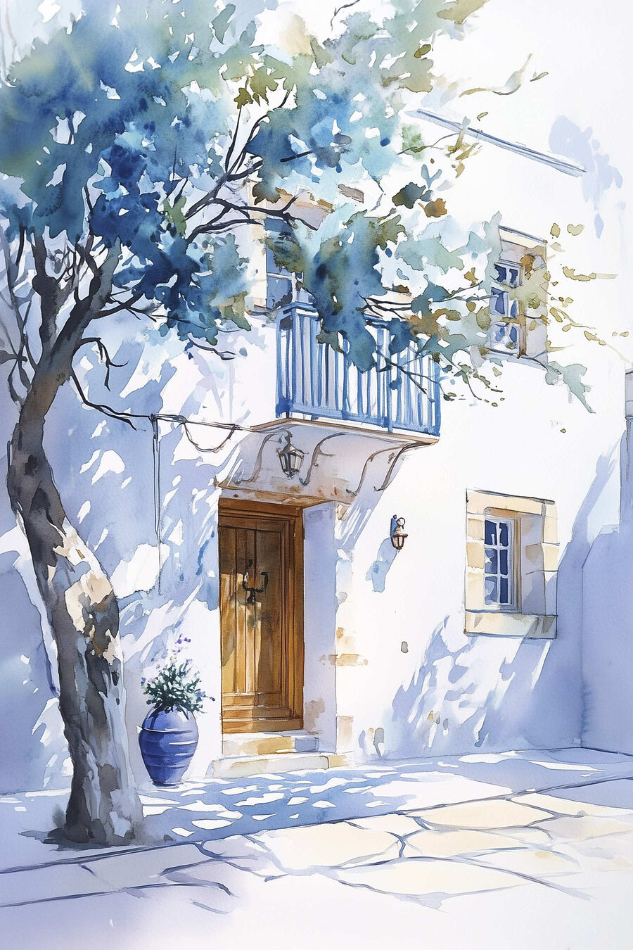 Facciata bianca e blu — design completo