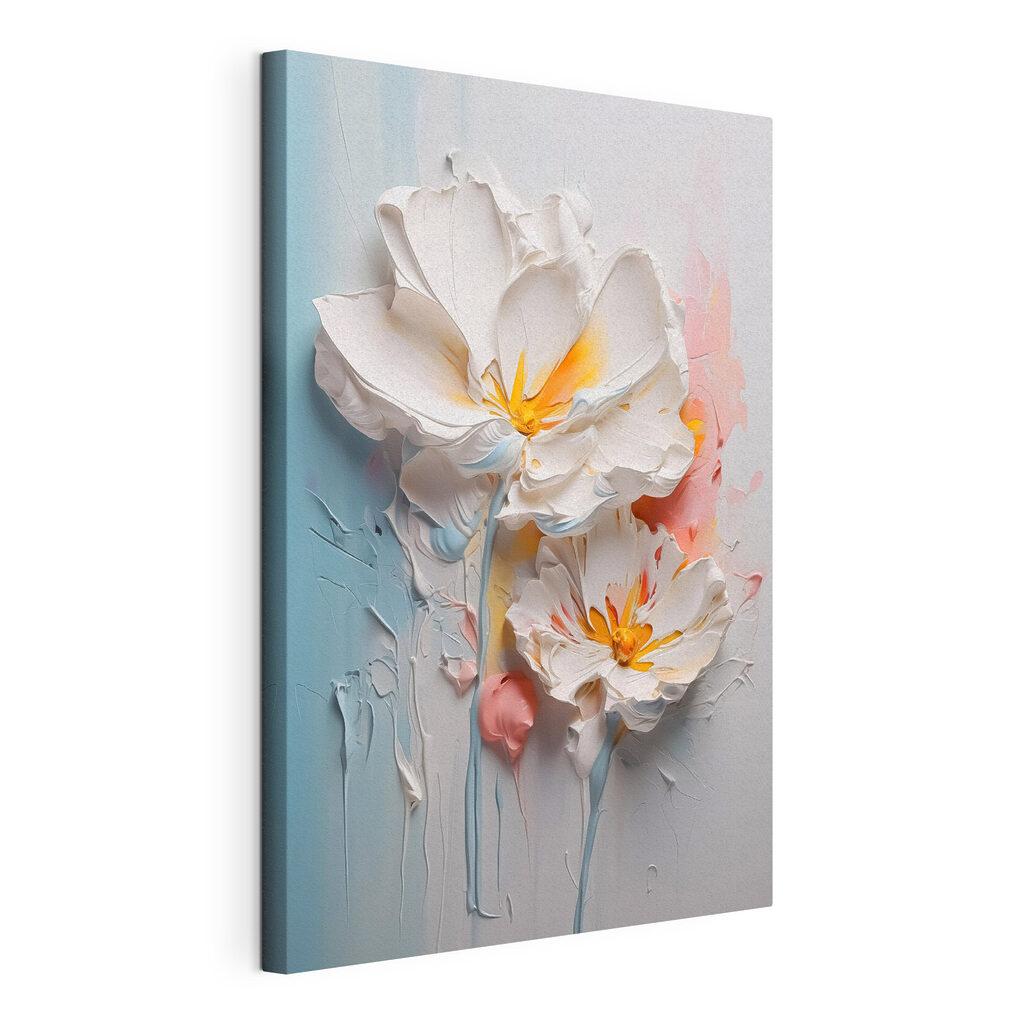 Fiori bianchi, macchie pesca — vista del prodotto