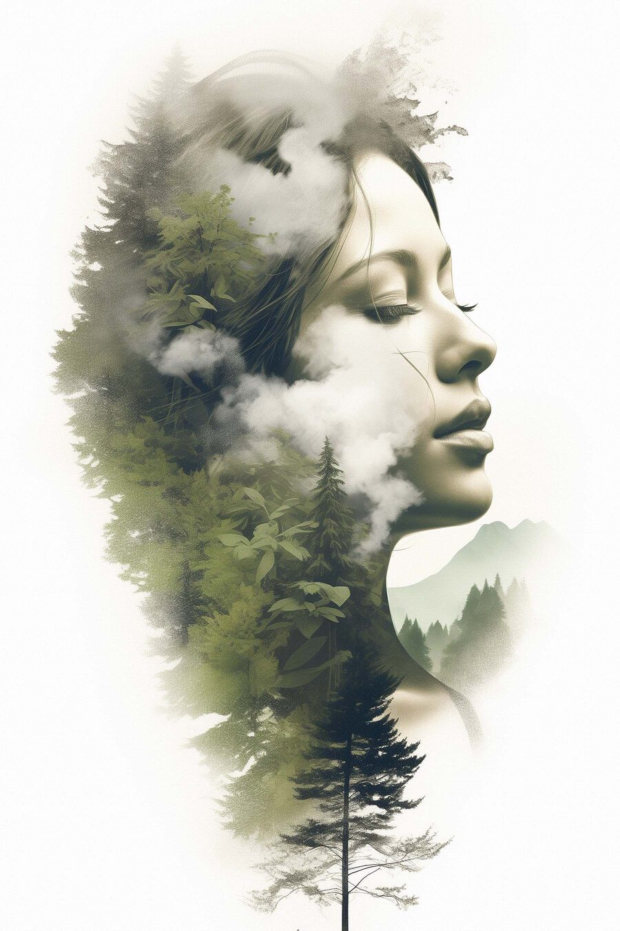 Profilo silenzioso nella nebbia — design completo