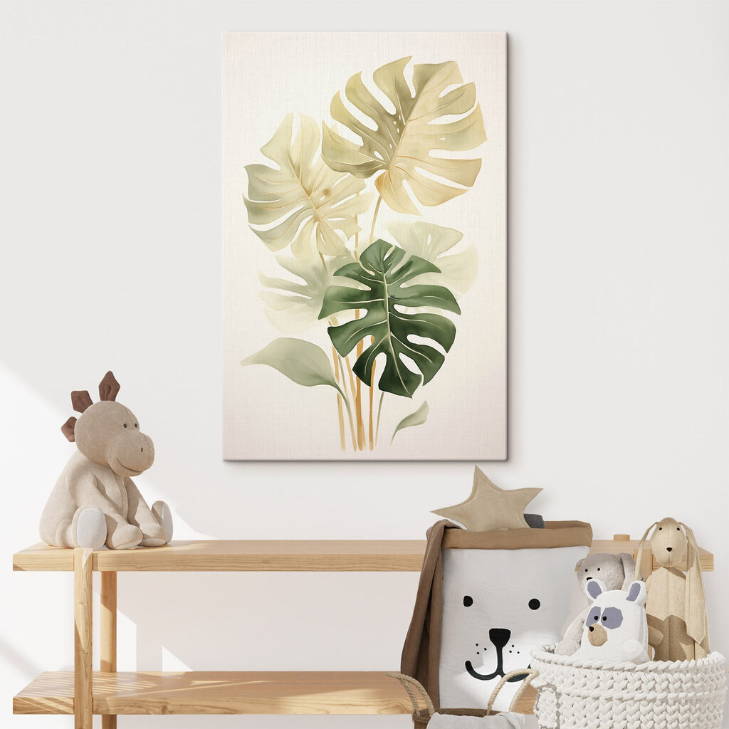 Monstera in toni giallo-verdi — ambiente 2