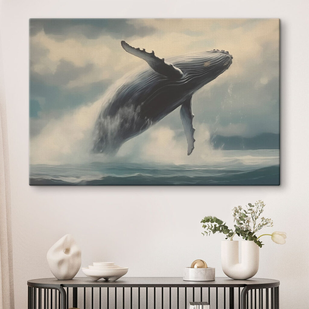 Balena sul mare grigio — ambiente 1