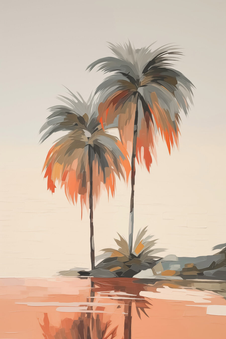 Due palme su pesca — design completo