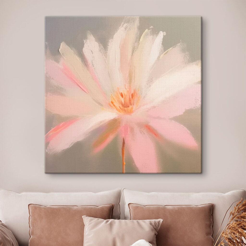 Fiore rosa in pennellate — ambiente 2