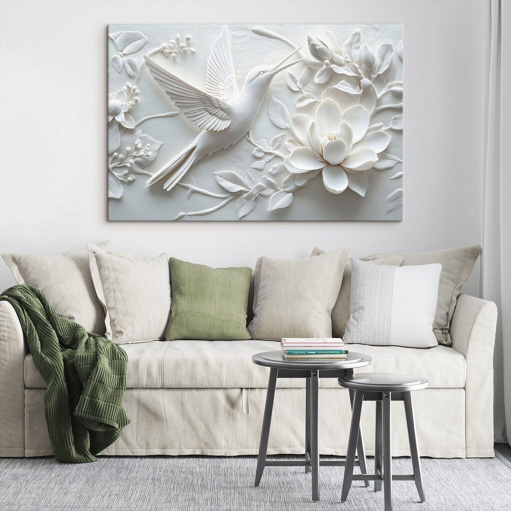 Colibrì bianco in volo — ambiente 1