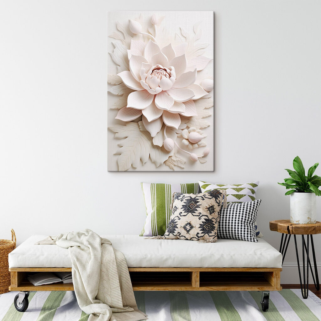 Peonia bianca, linee sottili — ambiente 2