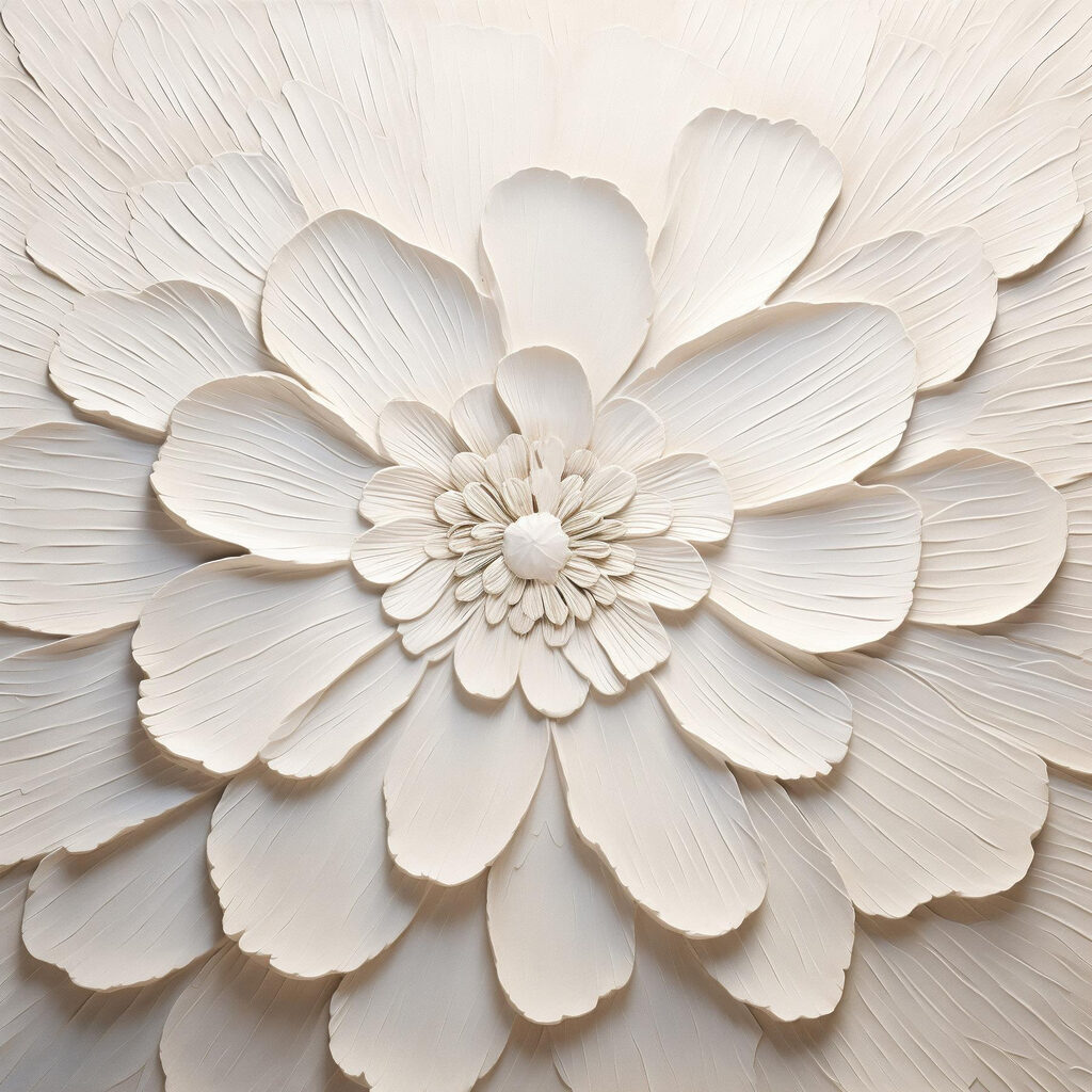 Fiore bianco a raggi — design completo