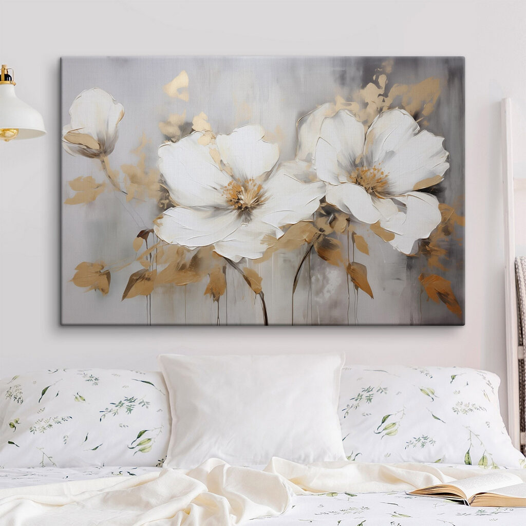 Fiori bianchi, foglie d’oro — ambiente 1