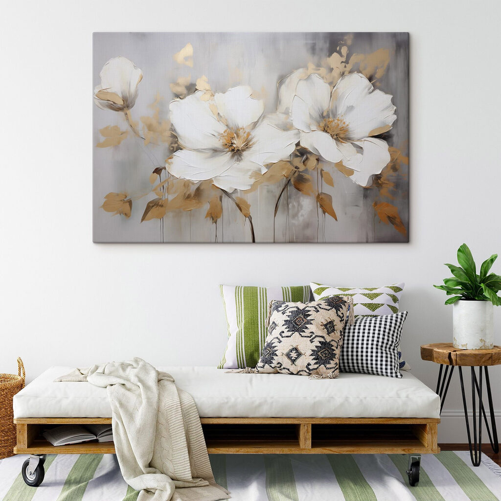 Fiori bianchi, foglie d’oro — ambiente 2